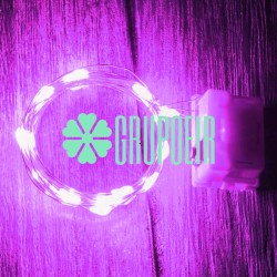 Luces De Hadas Pilas Boton Reloj Rosa Micro Led Alambre Tira 2 Metros