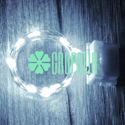 Luces De Hadas Pilas Boton Reloj Blanco Micro Led Alambre Tira 2 Metros