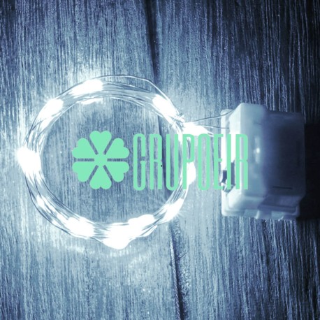Luces De Hadas Pilas Boton Reloj Blanco Micro Led Alambre Tira 2 Metros
