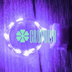 Luces De Hadas Pilas Boton Reloj Morado Micro Led Alambre Tira 2 Metros