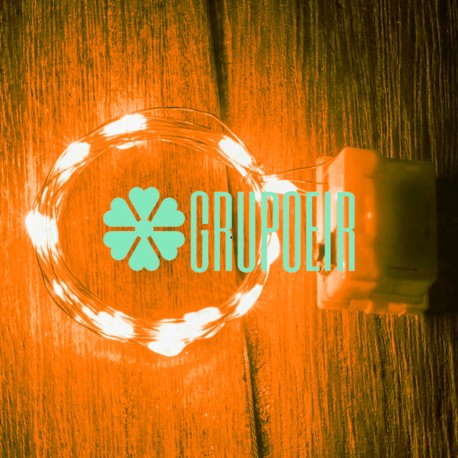 Luces De Hadas Pilas Boton Reloj Ambar Micro Led Alambre Tira 2 Metros