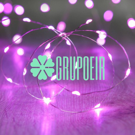 Luces De Hadas Pilas Baterias AA Rosa 3 Metros Serie Micro Led Alambre