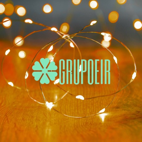 Luces De Hadas Pilas Baterias AA Ambar Naranja 3 Metros Micro Led Alambre