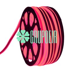 Manguera Neon Rojo Rollo 100 Metros Doble Vista Luz Recortable Enchufe
