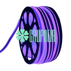 Manguera Neon Morado Rollo 100 Metros Doble Vista Luz Recortable Enchufe