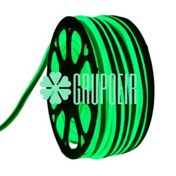 Manguera Neon Verde Rollo 100 Metros Doble Vista Luz Recortable Enchufe