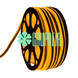 Manguera Neon Ambar Rollo 100 Metros Doble Vista Luz Recortable Enchufe