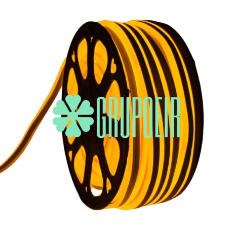 Manguera Neon Ambar Rollo 100 Metros Doble Vista Luz Recortable Enchufe