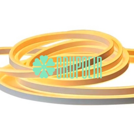 Manguera Neón 10 Metros Amarillo Doble Luz Exterior Decorativa Flexible